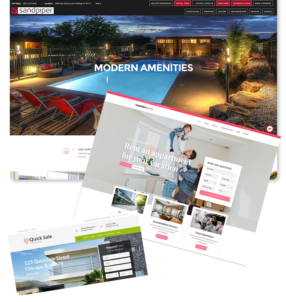 example websites created for 502RENT.COM.